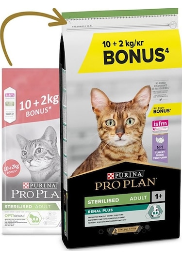 Purina Pro Plan Sterilised Hindi Etli Kısırlaştırılmış Yetişkin Kedi Maması 10 + 2 KG