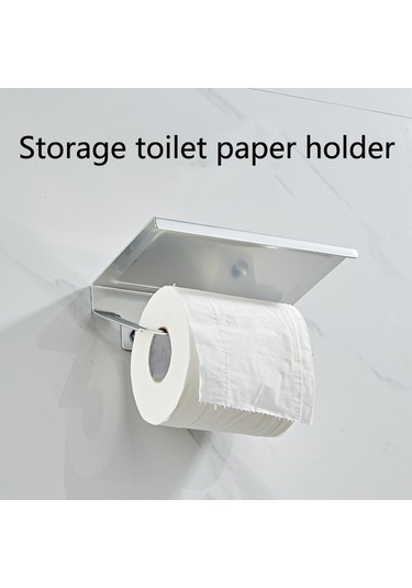 Sones Punch-free Space Alüminyum Mutfak Ve Tuvalet Kağıdı Tutucu Cep Telefonu Rafı Rulo Kağıt Tutucu, Renk: Beyaz
