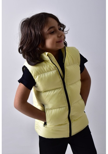 Banada Moda Erkek Çocuk Mat Sarı Şişme Yelek