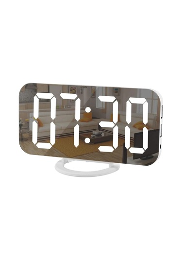 Techtic Alarmlı Termamotre Aynalı Çift USB Masa Saati