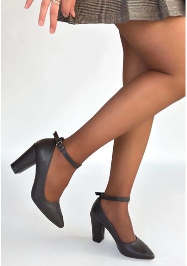 Biçomi Rity Kahverengi Cilt Topuklu Ayakkabı Çok Renkli