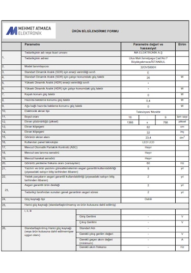 Onvo 32OV5000H 32" HD Ready LED TV