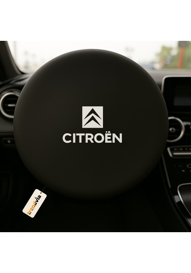 Citroen Araba Penye Kumaş Direksiyon Kılıfı Siyah - Direksiyon Koruyucu Kılıf Siyah