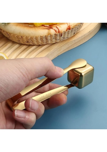 Perlotus 304 Çelik Mini Gold 11 Cm Buz Ve Şeker Maşası