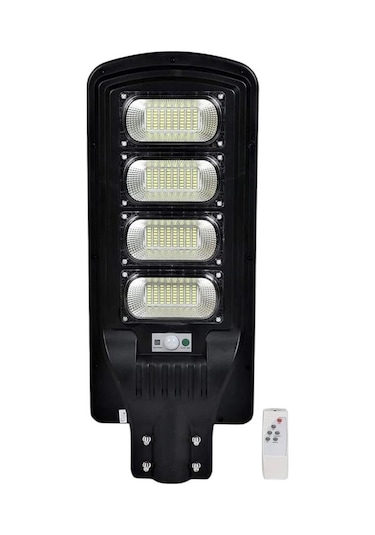 Hightek 300w Solar Sokak Lambası Hareket Sensörlü- Kumandalı Siyah