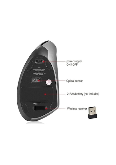 Tongxida T24 2400 Dpı 2.4g Ergonomik Mouse Siyah, Farklı Kullanım Deneyimi T-24