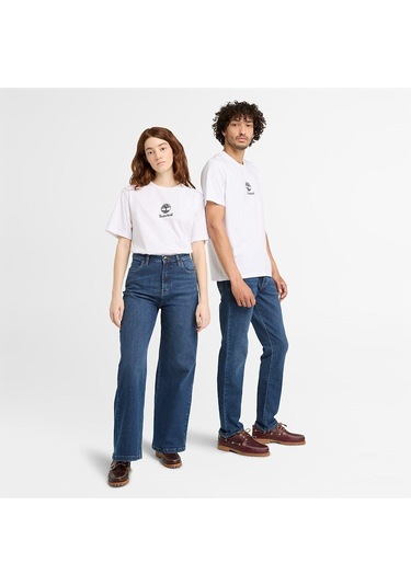 Timberland Print Stack Logo Short Sleeve Tee Erkek Tişört Tb0a6wwt1001 Beyaz