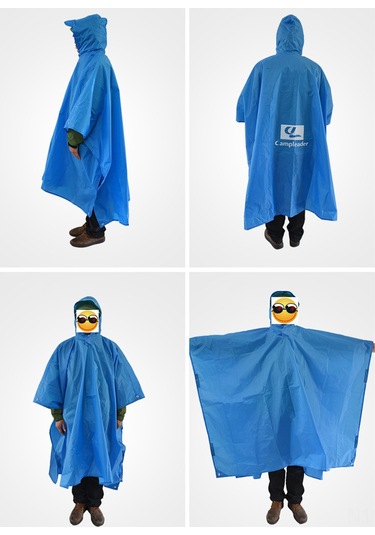 Teltree Üç İşlevli Dışarıda Yağmurluk: Yağmur Engeli, Zemin Minderi Ve Çadır - Trekking, Bisiklet İçin Poliester Multifonksiyonel Kırmızı