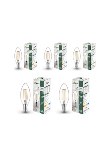 Bcb3 4w E14 Led Ampul Clear Beyaz Işık 400lm 5 Adet