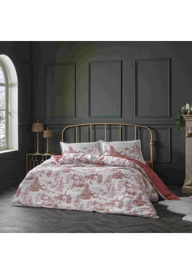 Linens Sc Allday Chalet Nevresim Takımı Çift Kişilik Bordo Bordo