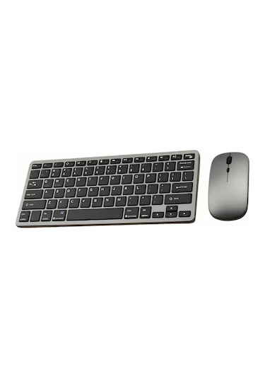 Kablosuz Bluetooth Klavye Mouse Seti Şarjlı Tablet Laptop Uyumlu Lazer