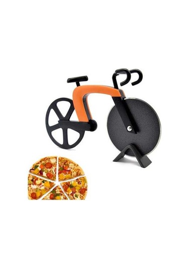 Ulzyvf Çift Tekerlekli Paslanmaz Çelik Pizza Bıçağı - Dekoratif Bisiklet Tasarımı, Pratik Diğer