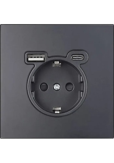 Southtrade Tek Prizli Usb Ve Type-c Özellikli Siyah Elektrik Prizi. 418051496 Usb Ve Type-c Prizli