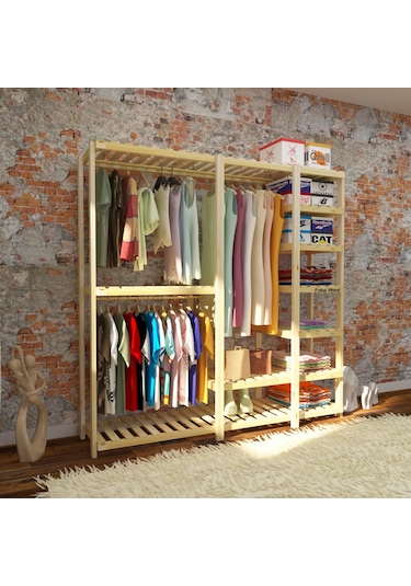 Need - Açık Ahşap Elbise Dolabı