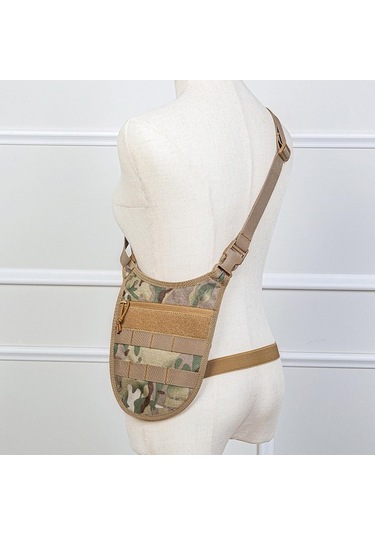 Pazly Erkek Omuz Çantası Satchel Crossbody Siyah Kamuflaj Desenli Siyah