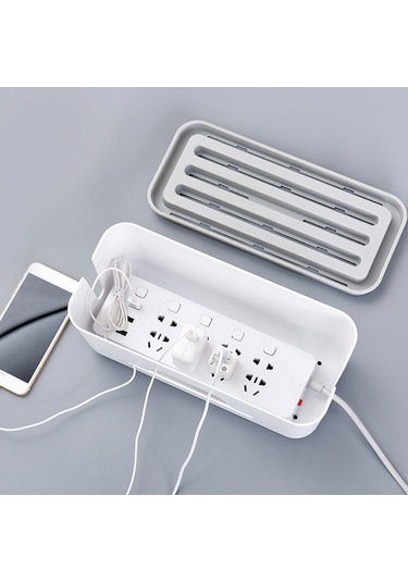 Sones Çok İşlevli Masaüstü Güç Kablosu Sırası Ve Kablo Yönetim Kutusu Gri