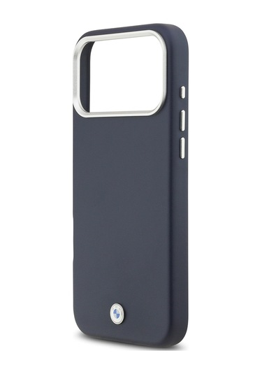 İphone 17 Pro Max Uyumlu Kılıf Bmw Lisanslı M-safeli Metal Logolu Tam Kaplama Deri Kapak Lacivert Lacivert