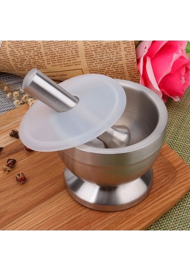 Primepickings Mutfak Paslanmaz Çelik Sarımsaklı Gıda Havanda, Küçük Boyut, Kapaklı Diğer