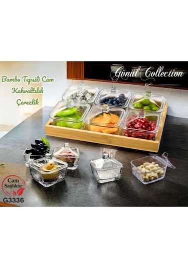 Gönül Gnl3336 Bambu Tepsili Cam Kahvaltılık Çok Renkli