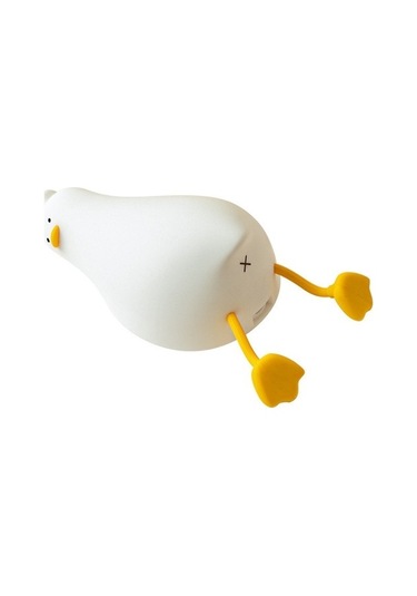 Szypzstore Yatan Ördek Gece Lambası, Led Ördek Lambası, Sevimli Işık Ördek, Silikon Kısılabilir Bebek Odası Gece Lambası 48sr75 Beyaz
