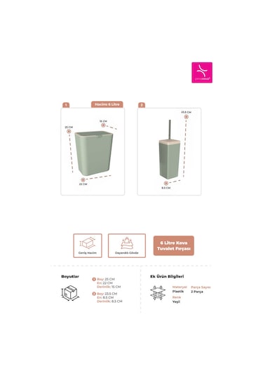 Prima Nova Flip 2'li Banyo Seti - Yeşil Yeşil