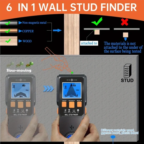 Willowhaven Siyah 6 Lı 1 Arada Dedektör Metal Ahşap Kablo Bulucu Duvar Tarayıcı