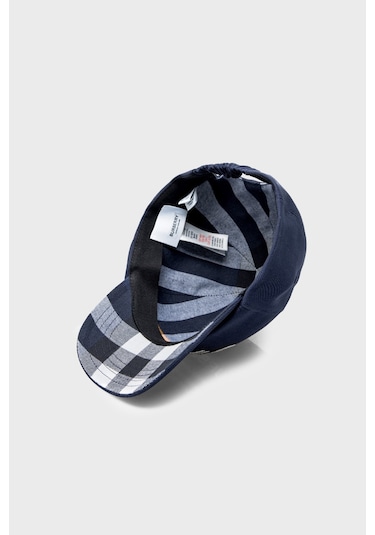 Burberry Çocuk Şapka 8049541 Mıdnıght Navy/chk Lacivert Lacivert