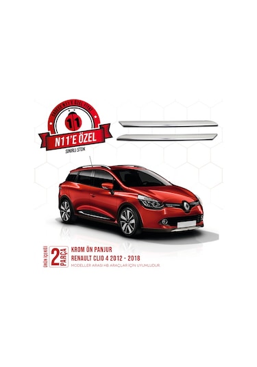 intakrom Renault Clio 4 Krom Ön Panjur 2 Parça - 2012-2018 - Hb - Sw