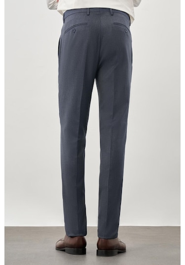 Lacivert Düz Gabardin Esnek Yan Cep Slim Fit Classic Pantolon 1003245209 204 Lacivert