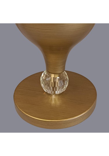 Rodli Taşlı Eskitme Gold Abajur Eskitme Altın
