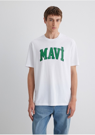 Mavi - Mavi Logo Baskılı Beyaz Tişört 0611711-620 Beyaz