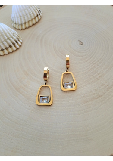 Dali Shop Sallantılı Zirkon Taşlı Çelik Küpe