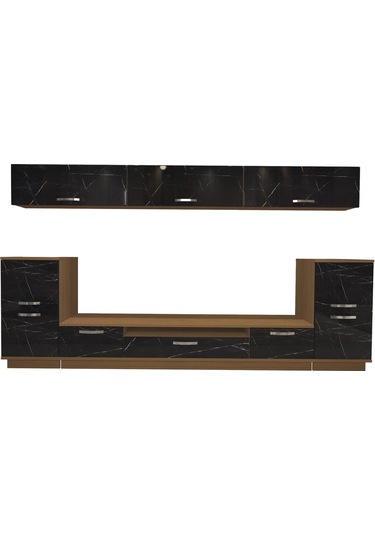 Decoraktiv Trendstyle 9 Mdf Tv Ünitesi Tv Sehpası Ceviz - Siyah Mermer