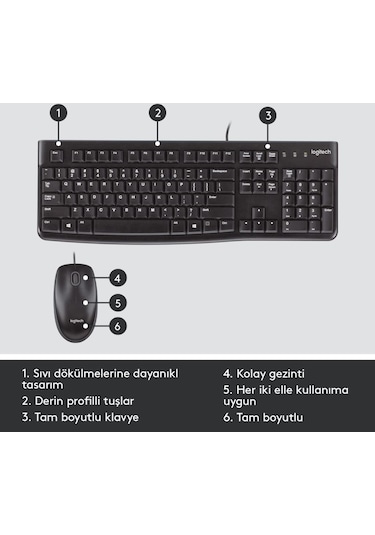 Logitech MK120 SET Q TR SIYAH Klavye 920-002560