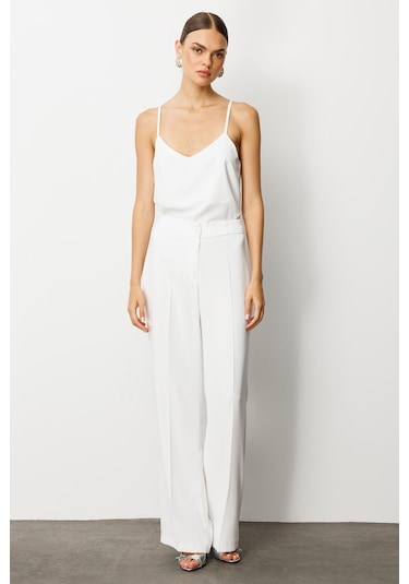 Moda İlgi Kadın Krep Pantolon 0007 Ekru Ekru