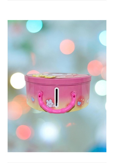 Şifreli Çocuk Metal Kumbara Açık Pembe
