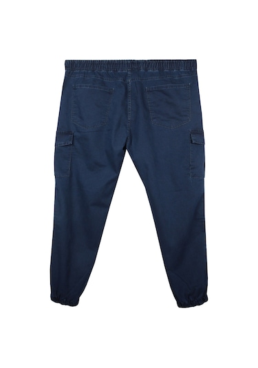 Erkek Büyük Beden 100-156 Kilo Arası İçin Uygun Kargo Cepli Jogger Kot Pantolon Lacivert