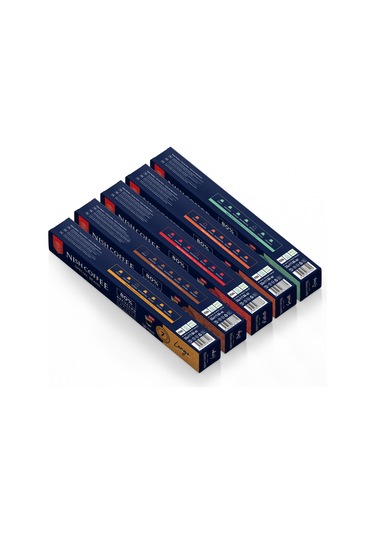 Nish Coffee Nespresso Uyumlu Kapsül Kahve 5'li Set Lungo,ıtaly,risteretto,smooth,decaf -50 Adet Kapsül Kahve
