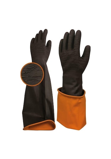 Beybi H2 60Ext Korun Tırtıklı Uzun Siyah Eldiven No:11