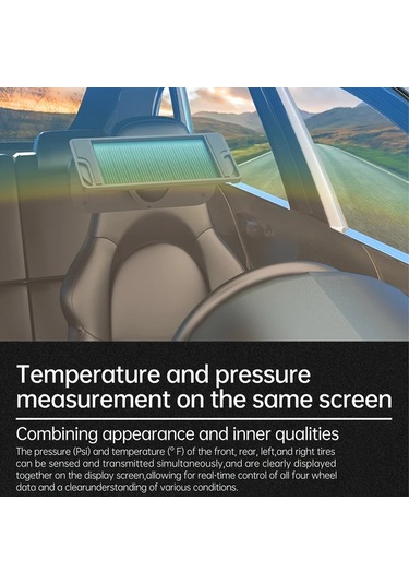 Boatshop1 Ynf Solar Kablosuz Lastik Basınç Monitörü Siyah 4 Sensörlü Gerçek Zamanlı Ekran Suv Mpv Sedan Gm 2025