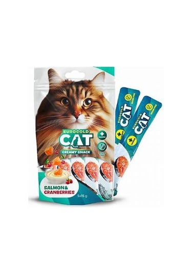 Eurogold Cat Somonlu Kızılcıklı Yetişkin Kedi Ödül Maması 5 x 15 G