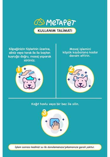 Metapet Köpek Bit Pire Dış Parazit Karşıtı Kuru Köpük Şampuan 200 ML