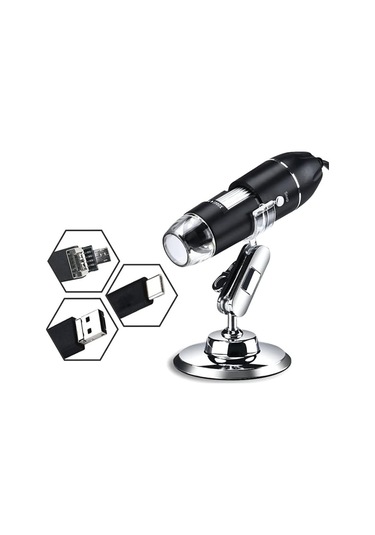 Mikroskop Kiti 3, Pc Braketi İle 1 Usb Dijital Mikroskop 1600x Mikroskop Lens Adaptörleri
