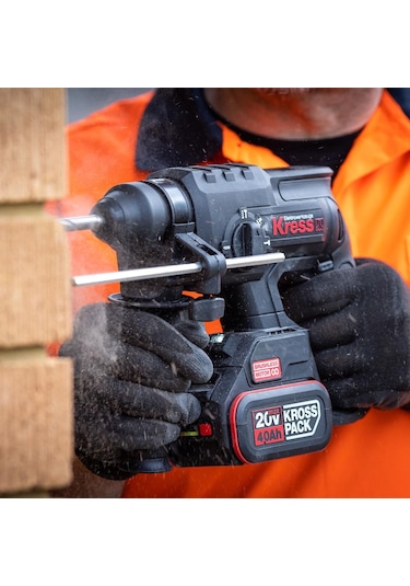 Kress KU390.4 20V 4.0AH. 2.0J Li-ion Çift Akülü Sds-Plus Pnömatik Kırıcı Delici