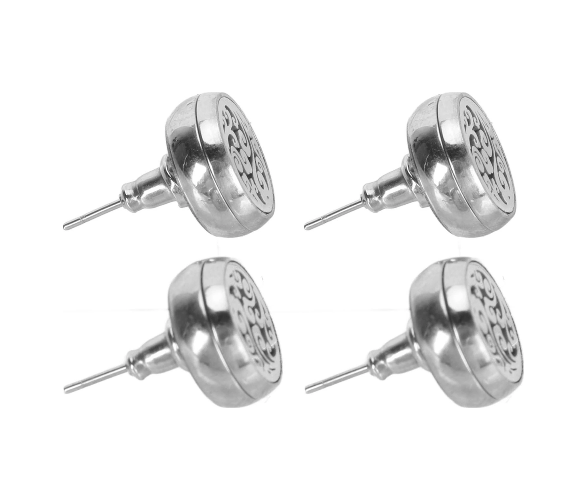 Wezone Stainless Steel Aromatherapy Diffuser Earrings - Yoga Ve Meditasyon İçin Duşakabin Uyku Gönüllü Kokulu Küçük Küpe 4 Adet Diğer
