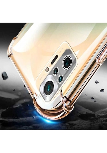 Xiaomi Redmi Note 10 Kılıf Zore Kamera Korumalı Nitro Anti Shock Silikon Renksiz