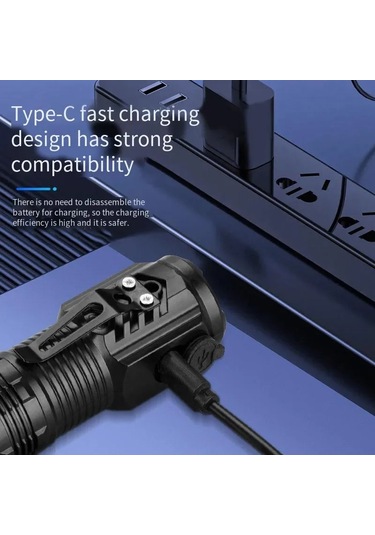 Taşınabilir Mini Led El Feneri 3led Ultra Güçlü Işık Flaş Işığı Siyah