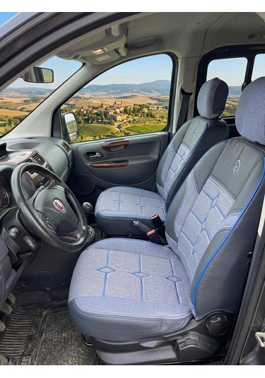 Renault Symbol-clio 2-broadway-toros-dacia Logan Araca Özel Keten Koltuk Kılıfı - İndigo Mavisi - Ar