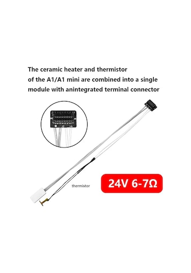 Monyee Bambu Lab A1/a1 Mini 24v 80w Fırın Elemanı Termistör Kablolu Seti 173mm Adaptörlü 3d Yazıcı Parçası
