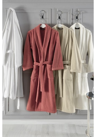 Soft Cotton Micro Bornoz Ekru